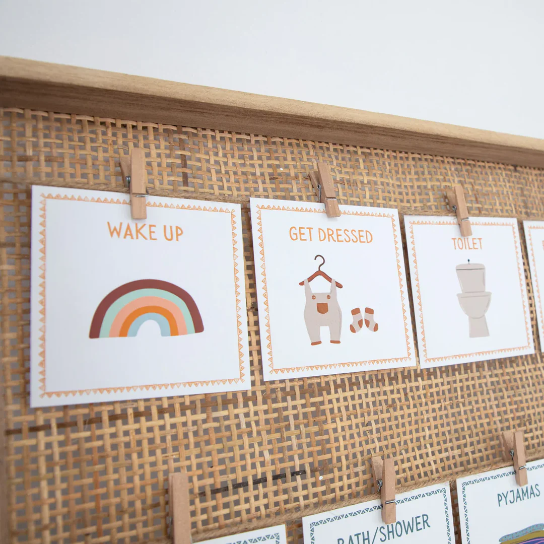Illustrated overview of gentle micro-recovery routine cards arranged in a calm, minimal layout